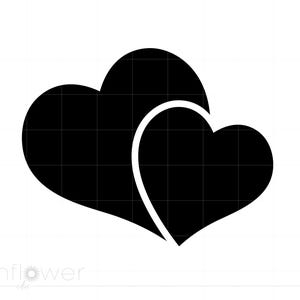 Twee harten Svg Clipart, dubbele harten Cricut silhouet snijden bestand, hart Svg Jpg Eps Pdf Png Dxf, Instant Download SC1545
