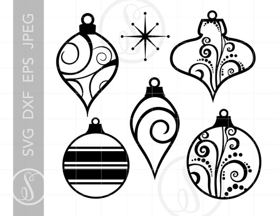 Download Ornaments Svg Cut File Clipart Downloads Christmas Svg Dxf Etsy