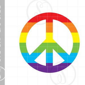 Simbolo della pace arcobaleno SVG / Simbolo della pace Clipart / Simbolo della pace Silhouette Cut File / Simbolo della pace Svg Jpg Eps Pdf Png Dxf Download SC919