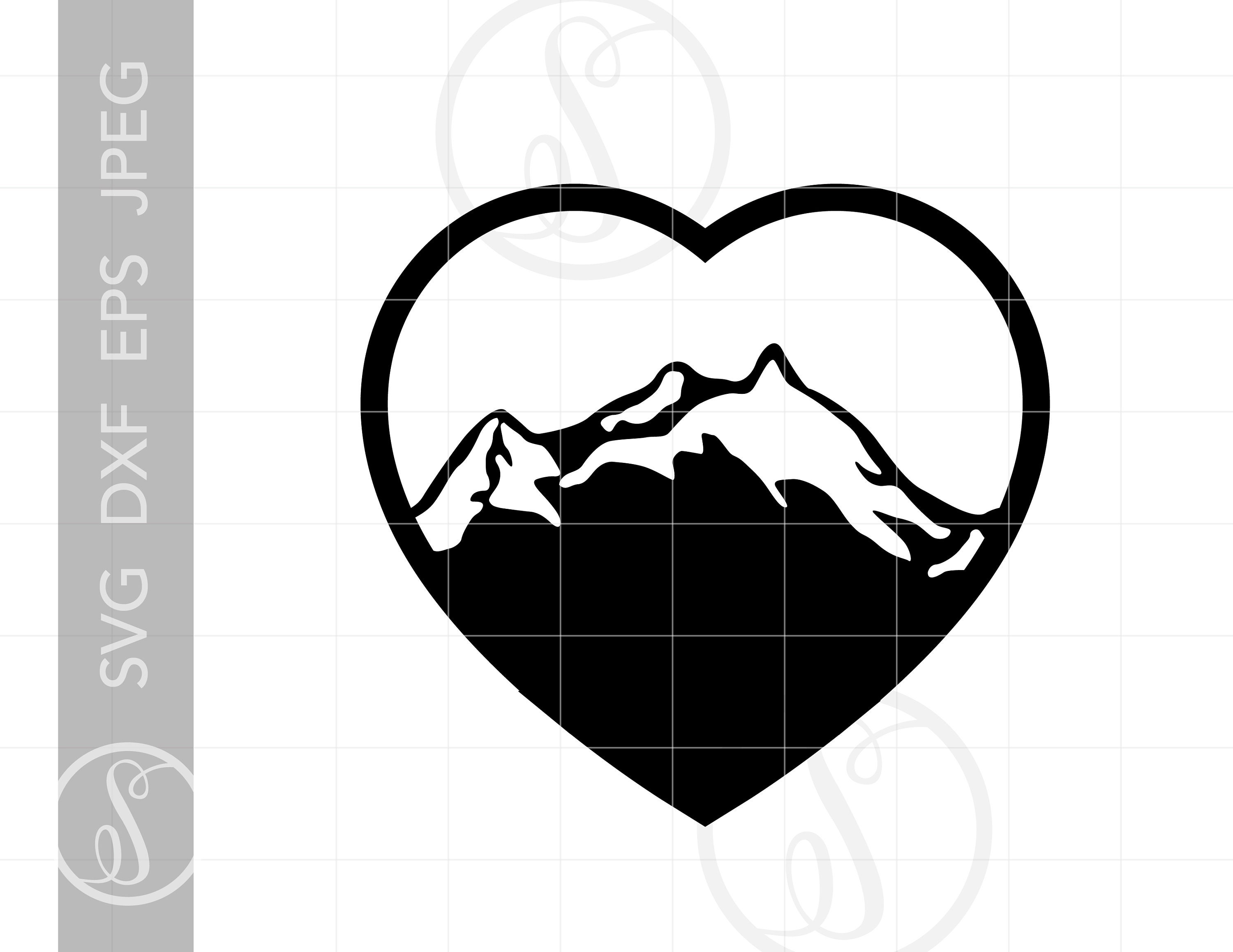 Herz Berge SVG Liebe Berge Herz Silhouette geschnitten Datei Etsy