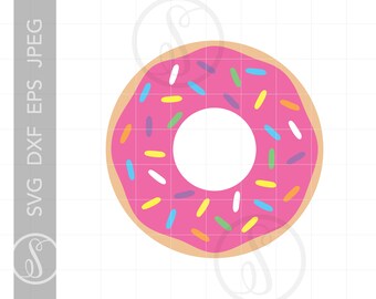 Donut SVG | Donut clipart | Donut silhouet knippen bestand | Vector donut SVG jpg EPS PDF PNG DXF downloaden SC1135
