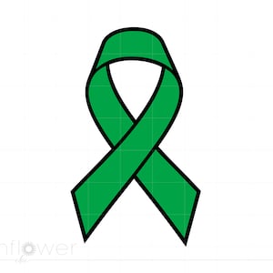 Cerebrale parese lint SVG, groene hersenverlamming lint clipart, lint silhouet snijden bestand Cricut Svg Jpg Png, Instant Download SC2189