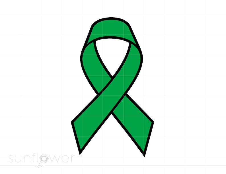 May include: A green ribbon with a black outline. The ribbon is tied in a bow.