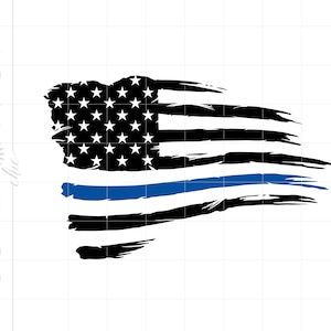 Police Flag Svg | Policeman Flag Svg Cut Files | Distressed Police Officer Flag | Blue Line American Flag T Shirt Cricut Silhouette SC2369