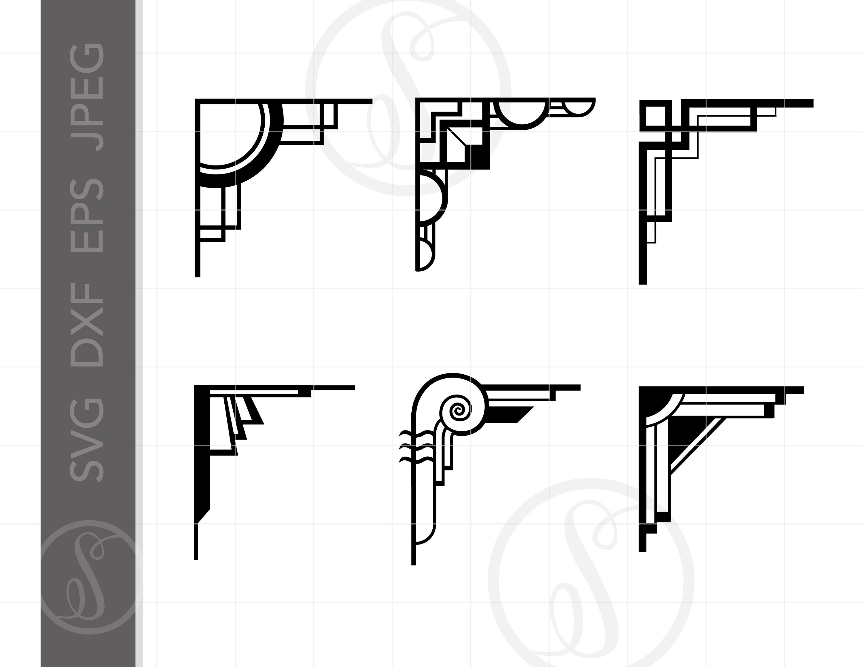 Art Deco CORNERS SVG Dxf Eps Jpeg Art Deco Cut File Clipart | Etsy UK