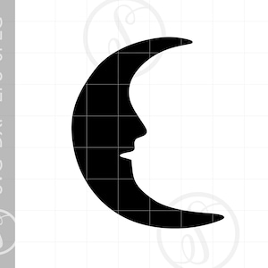 Moon SVG | Moon Clipart | Moon Silhouette Cut File for Cricut | Moon Svg Jpg Eps Pdf Png Dxf Download SC887