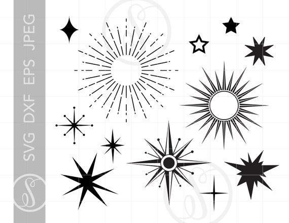 Star Burst Cricut Cut File Star Burst Printable Images Star Burst Dxf Star Burst Cutting Image
