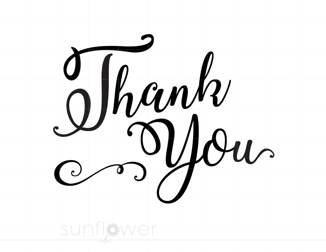 Thanks Sign Script Svg Thank You Script Signs | Thank You Svg File | Party Dxf | Party ...