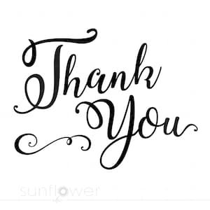 Svg Thank You Script Signs | Thank You Svg File | Party Dxf | Party Signs Dxf Eps Png Silhouette |  SC48
