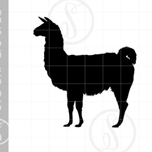 Llama SVG | Llama Clipart | Llama Silhouette Cut File | Full Body Llama Svg Jpg Eps Pdf Png Download SC1287