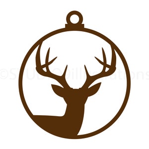 Deer Ornament Svg, Christmas Reindeer Ornament Cut File, Reindeer Ornament Silhouette Download Svg Eps Pdf Jpg Png SC1769