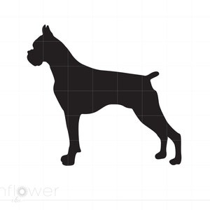 Bokser SVG Clipart | Boxer silhouet gesneden bestand | Vector Boxer Hond Svg Jpg Eps Pdf Png Dxf Download SC1256
