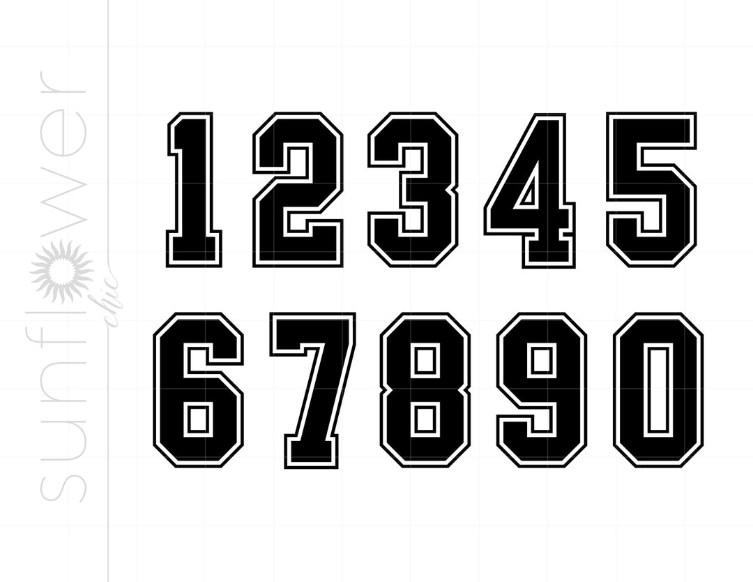 Jersey Numbers SVG Jersey Numbers Clipart Jersey Numbers Silhouette Cut