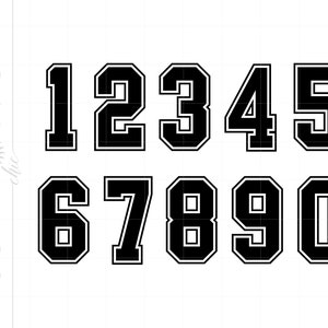 Jersey Numbers SVG | Jersey Numbers Clipart | Jersey Numbers Silhouette Cut File | Jersey Numbers Svg Jpg Eps Pdf Png Dxf Downloads SC1136