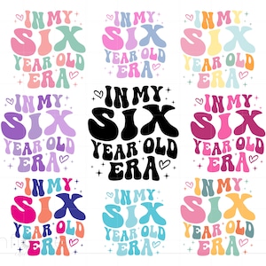 In mijn zes jaar oude tijdperk Svg-bundel, verjaardag Shirt Svg, 6e verjaardag meisje Svg Png Cricut silhouet Instant Download SC3580