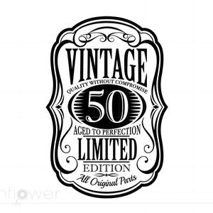 Vintage 50 Svg, 50th Birthday Party Decorations, 50th Shirt Art Design Svg Jpg Png, 50th Cricut Silhouette Cut File, Instant Download SC904