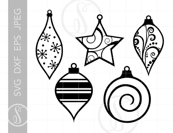 Download Ornaments Svg Cut File Clipart Downloads Christmas Holiday Etsy