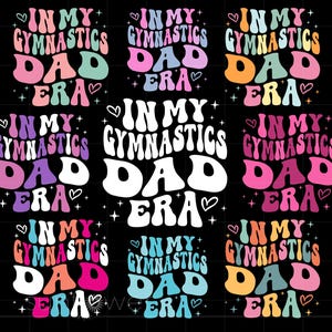 Paquete de Svg de la era de mi papá gimnasta, arte de sublimación de camiseta de papá gimnasta con letras geniales, silueta de Cricut Svg Png, descarga instantánea SC3961