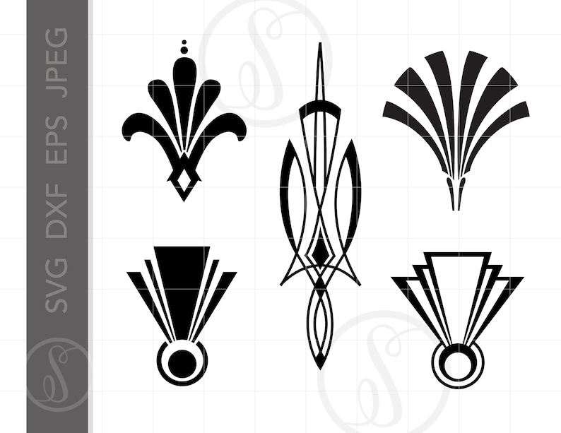 Art Deco SVG Dxf Eps Jpeg Downloads Art Deco Cut File Clipart - Etsy