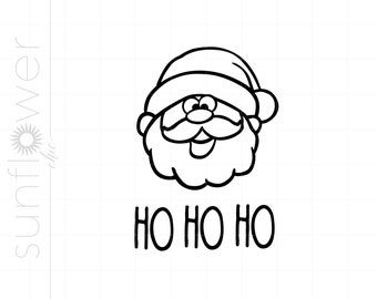 Noël SVG | Fichier de coupe Svg Santa Ho Ho Ho | Silhouette de Noël Père Noël à télécharger | Téléchargements Noël Svg Dxf Jpg Png SC2675
