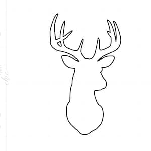 Deer Head Outline SVG | Outlined Deer Head Clipart | Deer Head Silhouette Cut File | Elk Head File Svg Jpg Eps Pdf Png SC1616