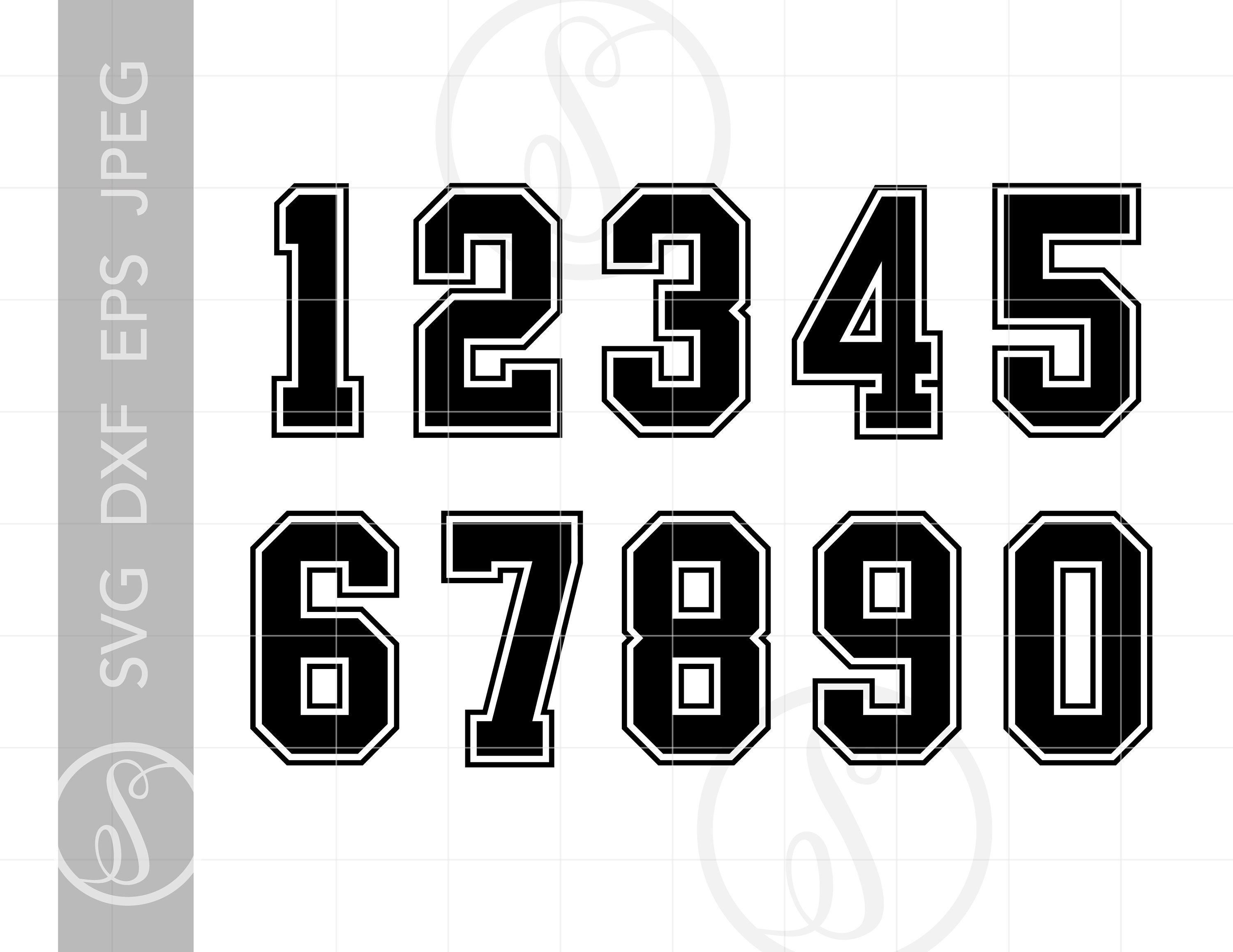 Jersey Numbers Svg Jersey Numbers Clipart Jersey Numbers Etsy