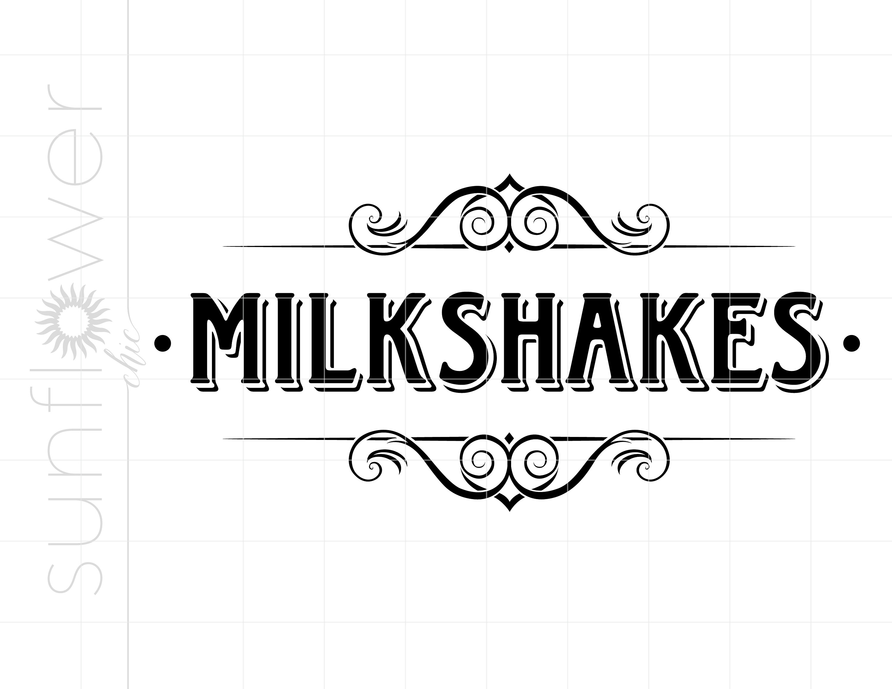 Classic MILKSHAKES Sign Art Svg Dxf Pdf Png Jpg Milkshake Etsy