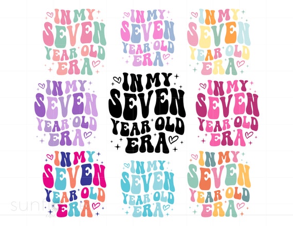 7thyearbirthdayLive、8thyearbirthdayLive In My Seven Year Old Era Svg, 7 Year Old Birthday Shirt Svg