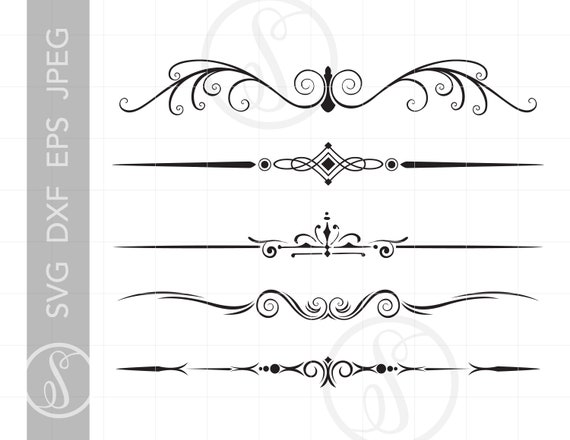 Download Vintage Borders Art Svg Dxf Eps Jpeg Vintage Clipart Headers Etsy