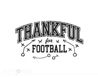 Agradecido por el fútbol Svg, Cartas universitarias agradecidas SVG, Archivo de corte SVG de Acción de Gracias para Cricut Svg Jpg Pdf Png Descarga instantánea SC3025