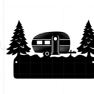 Camper RV Sign Template SVG Cut File Camper Silhouette Download Camper Cricut Svg Eps Pdf Jpg Png SC1822 image 1