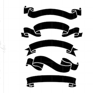 Ribbon Banners Svg Cut File Clipart Downloads | Banner Ribbon Svg Dxf Pdf Silhouette | Svg Clipart SC60