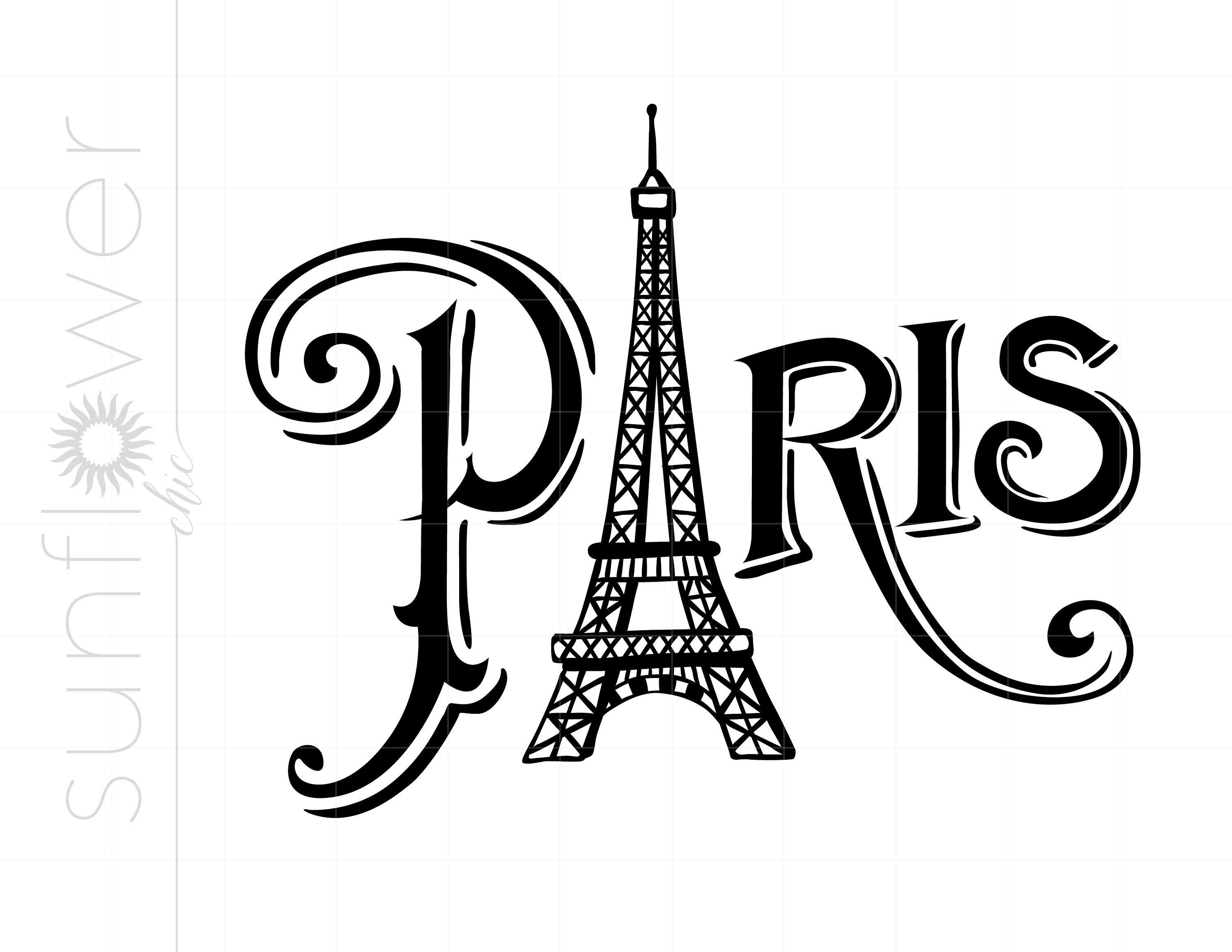 PARIS Svg Cut Files Clipart Downloads Eiffel Tower Svg - Etsy