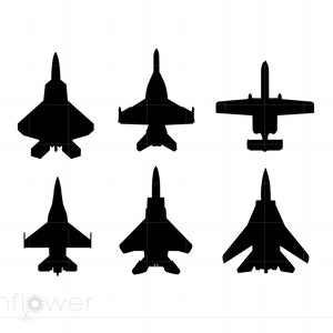 Fighter Planes SVG Download, Vector Fighter Jet Clipart Cut Files Svg Png Air Force Navy Cricut Silhouette Instant Download SC1169