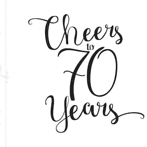 70e Svg, Proost op 70 jaar Svg, 70e verjaardag verjaardag gesneden bestand voor Cricut silhouet, Instant Download Svg Clipart SC252