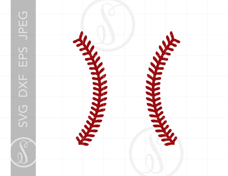 Baseball Laces SVG Baseball Stitches Svg Clipart Download image 0.