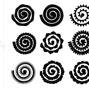 Rolled Paper Flower Svg / Rolled Flower Die Cut Templates / Silhouette Cricut Flowers / 3D Flower Svg Cut Files / Wedding Flowers Svg SC2602
