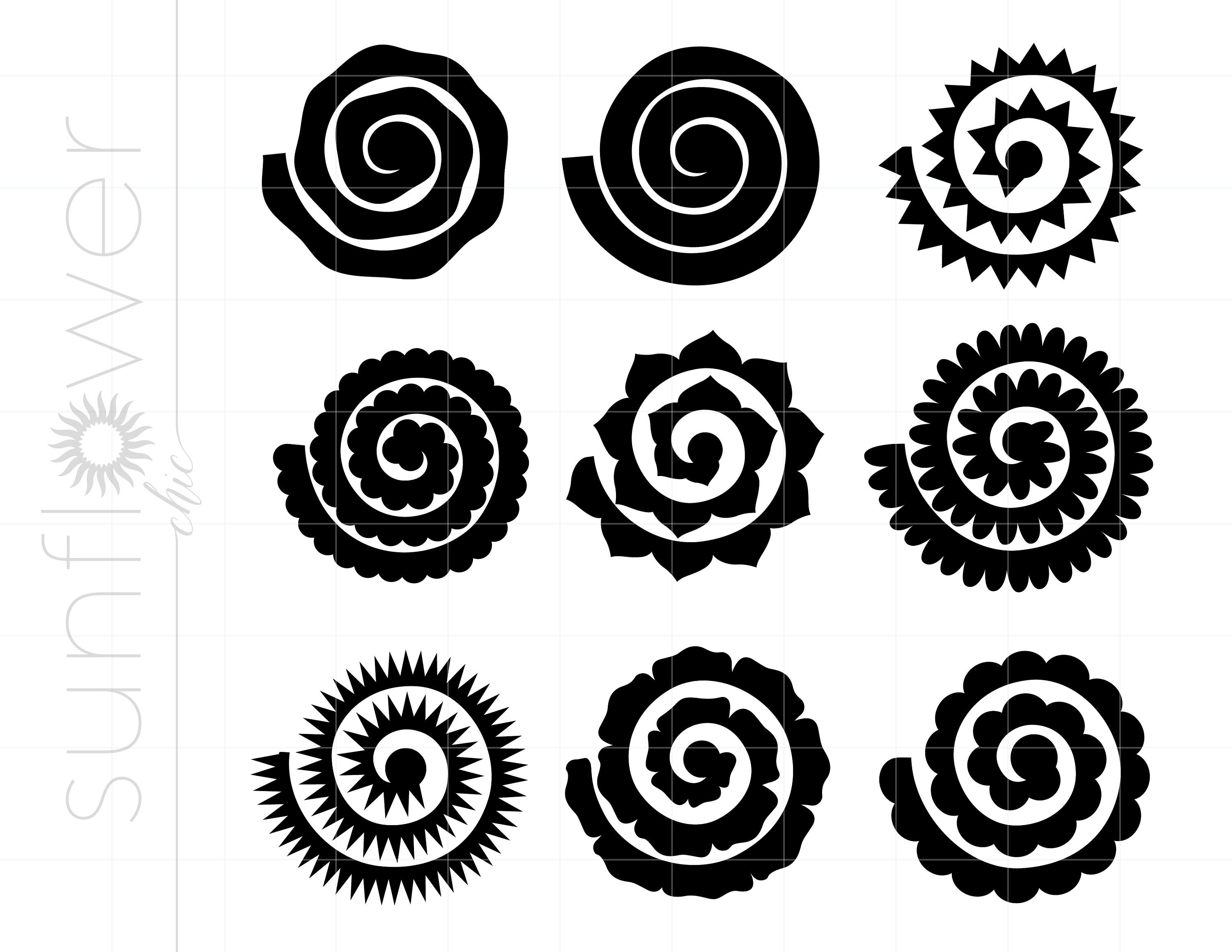 Rolled Paper Flower Svg Rolled Flower Die Cut Templates Etsy Rolled Paper Flower Svg Rolled Flower Die Cut Templates Etsy