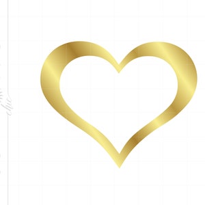 Gouden Open Hart SVG | Gouden Open Hart Clipart | Gouden Open Hart Cut Bestand Cricut | Open Hart Bestand Svg Jpg Eps Dxf Png SC564G