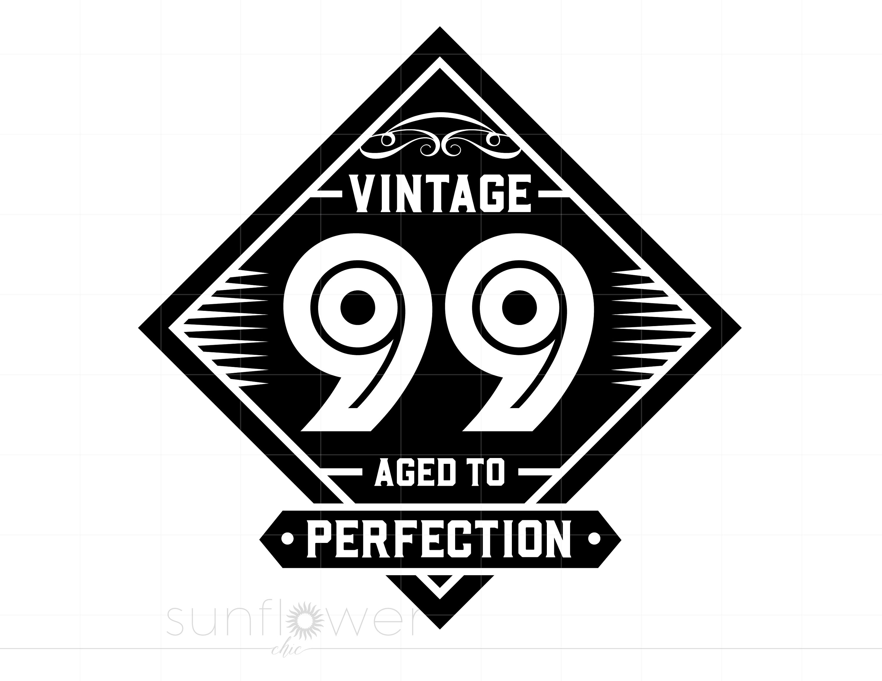 99 SVG Clipart | Vintage 99 Cut File | Vintage 99 Aged to Perfection ...