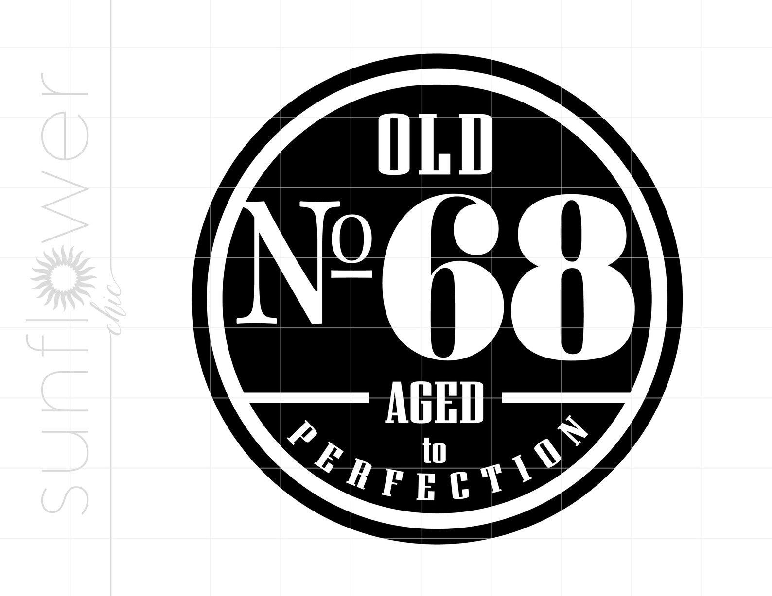 Old Number 68 SVG Clipart | 68th Cut File for Cricut | Old No. 68 Aged ...