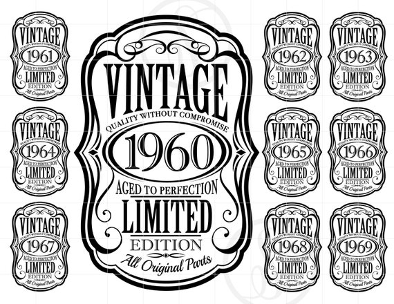 Download Vintage 1960's SVG Vintage 1960-69 SVG Clipart Aged To | Etsy