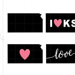 Kansas SVG, Love Kansas Shirt, Kansas Gift, Kansas Svg Cut File for Cricut Silhouette, Instant Download, Kansas Heart Svg SC803