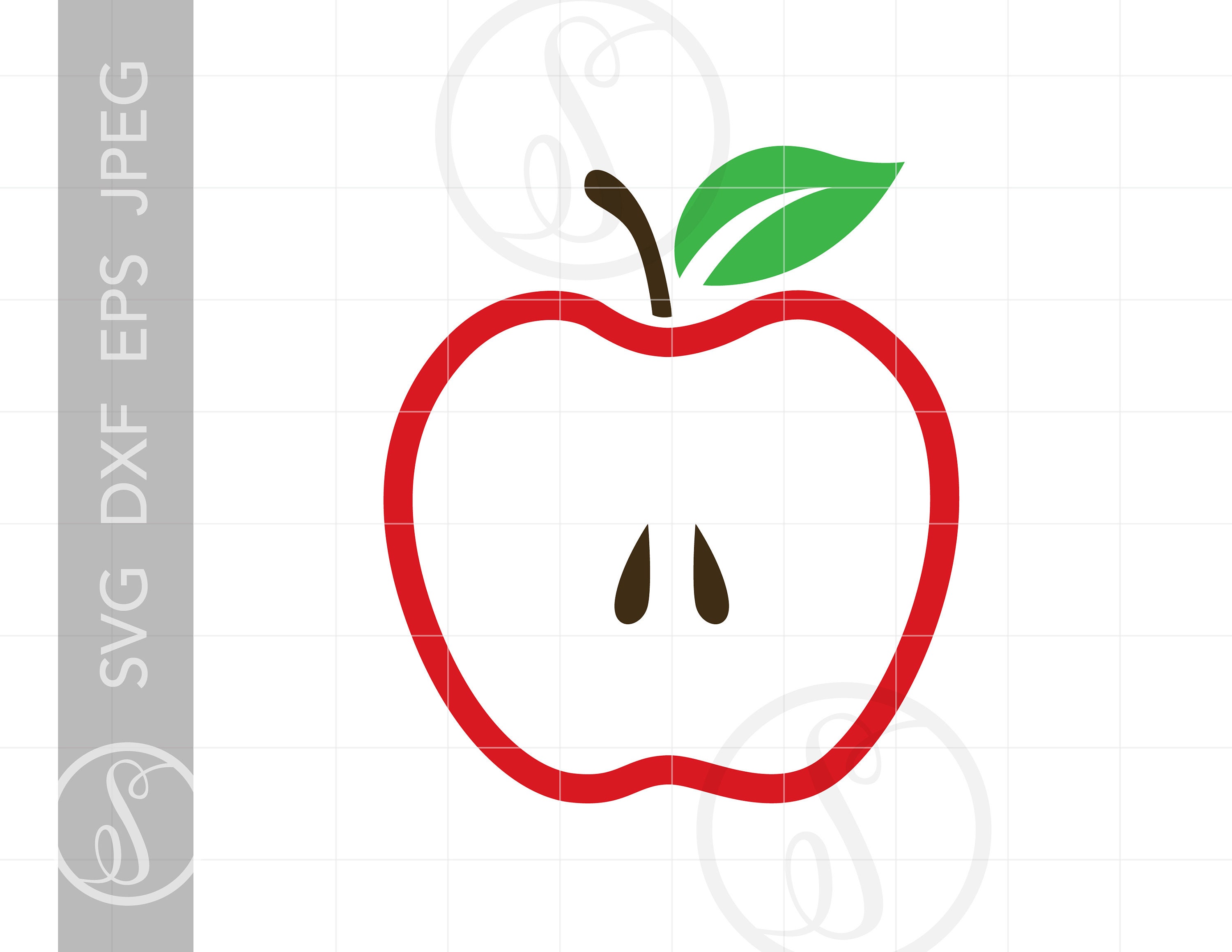 Download Cut Apple Svg Apple Clipart Apple Silhouette Cut File Etsy