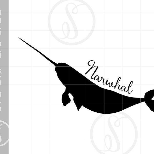 Narwhal SVG | Narwhal Silhouette Clipart | Narwhal Silhouette Cut File | Vector Narwhal Svg Jpg Eps Pdf Png Dxf Download SC1483