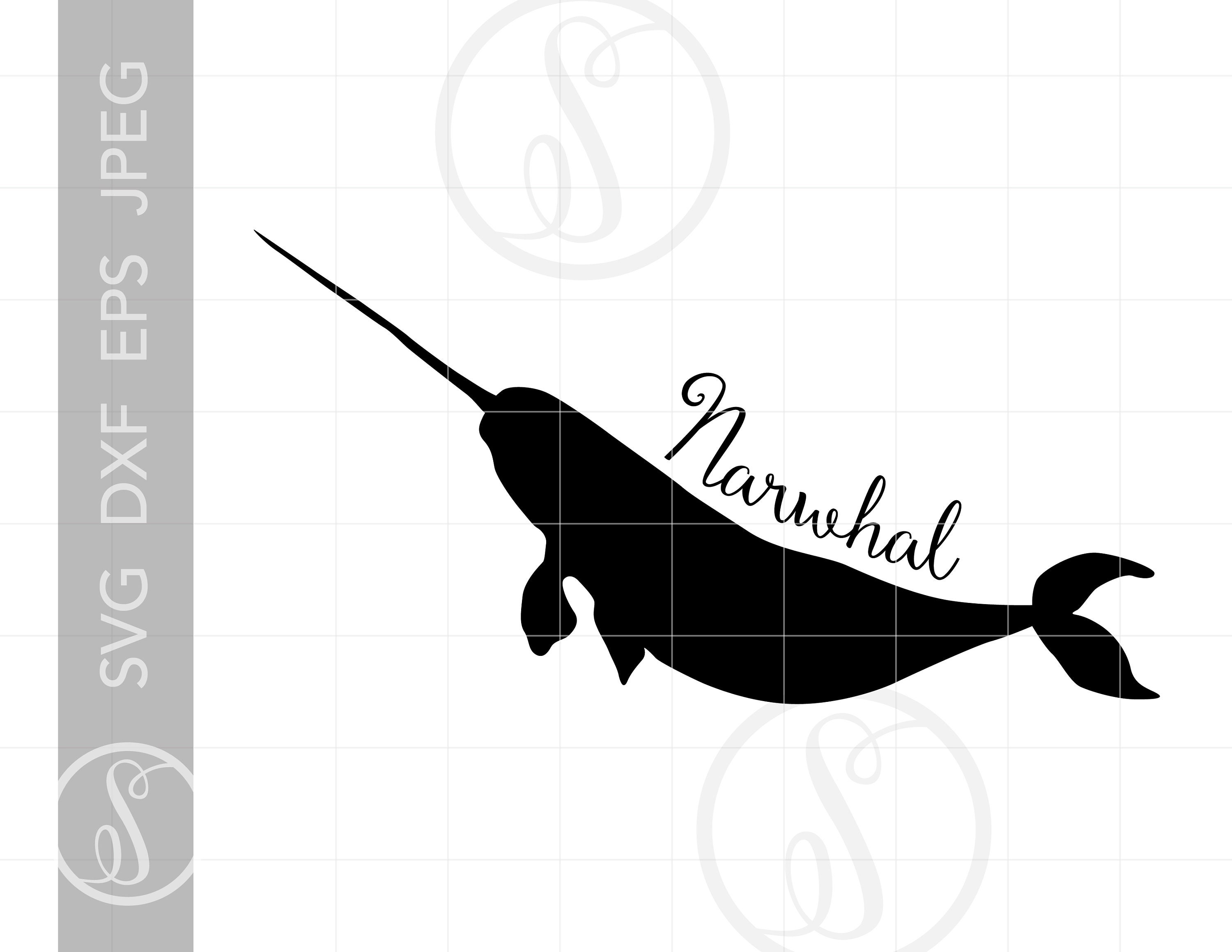 Narwhal SVG Narwhal Silhouette Clipart Narwhal Silhouette | Etsy