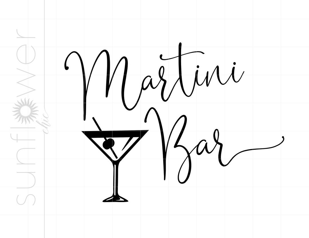 Martini Bar SVG Wedding Cut File Minimalist Wedding Svg Wedding Martini