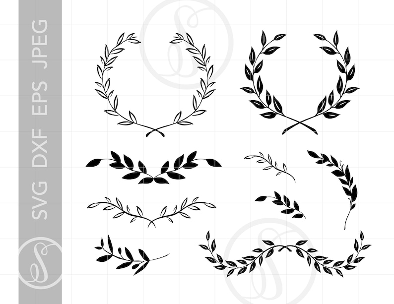 Laurels SVG Clip Art Dxf Eps Jpeg Filigree Accents Svg Cut | Etsy