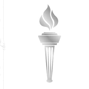 Silver Torch SVG, Silver Torch Clipart Download, Torch Silhouette Cut File, Vector Torch Svg Jpg Eps Png SC1501S