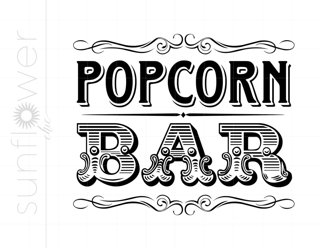 Popcorn SVG Download, Popcorn Bar SVG Dxf Eps Cut File Downloads